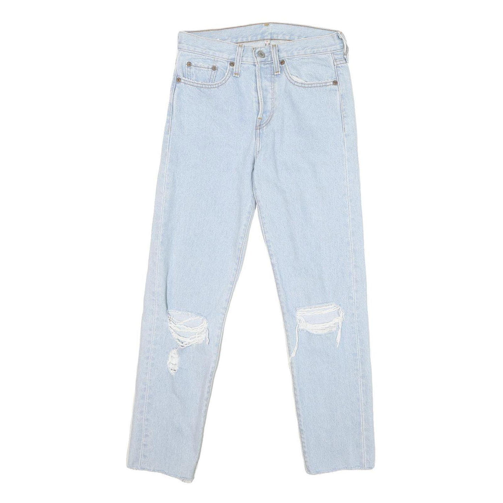 LEVI'S Womens Jeans Blue Regular Straight Denim Light W25 L26 Distressed