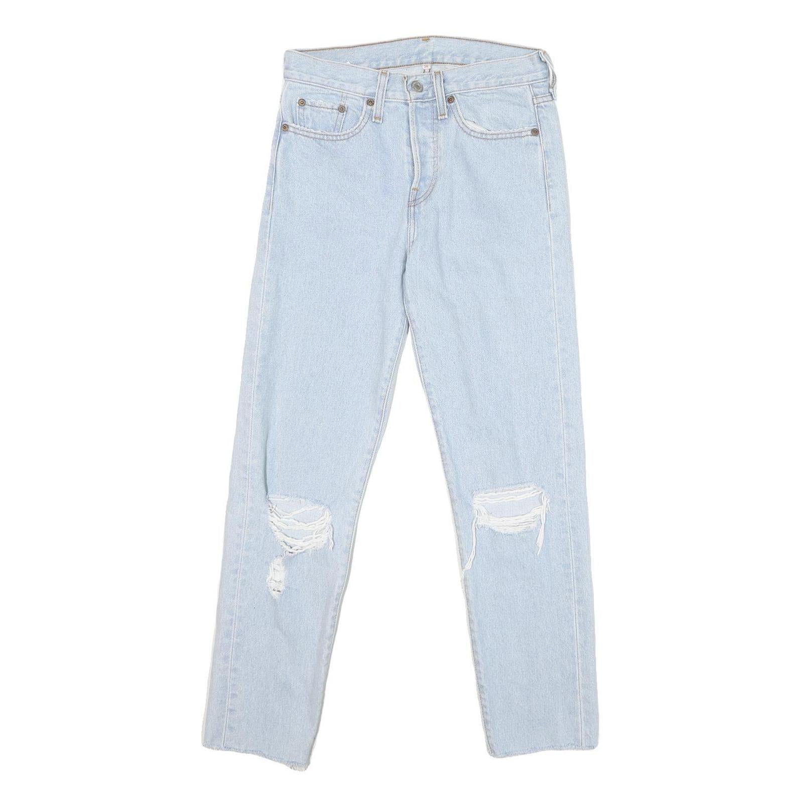 LEVI'S Womens Jeans Blue Regular Straight Denim Light W25 L26 Distressed