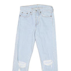 LEVI'S Womens Jeans Blue Regular Straight Denim Light W25 L26 Distressed