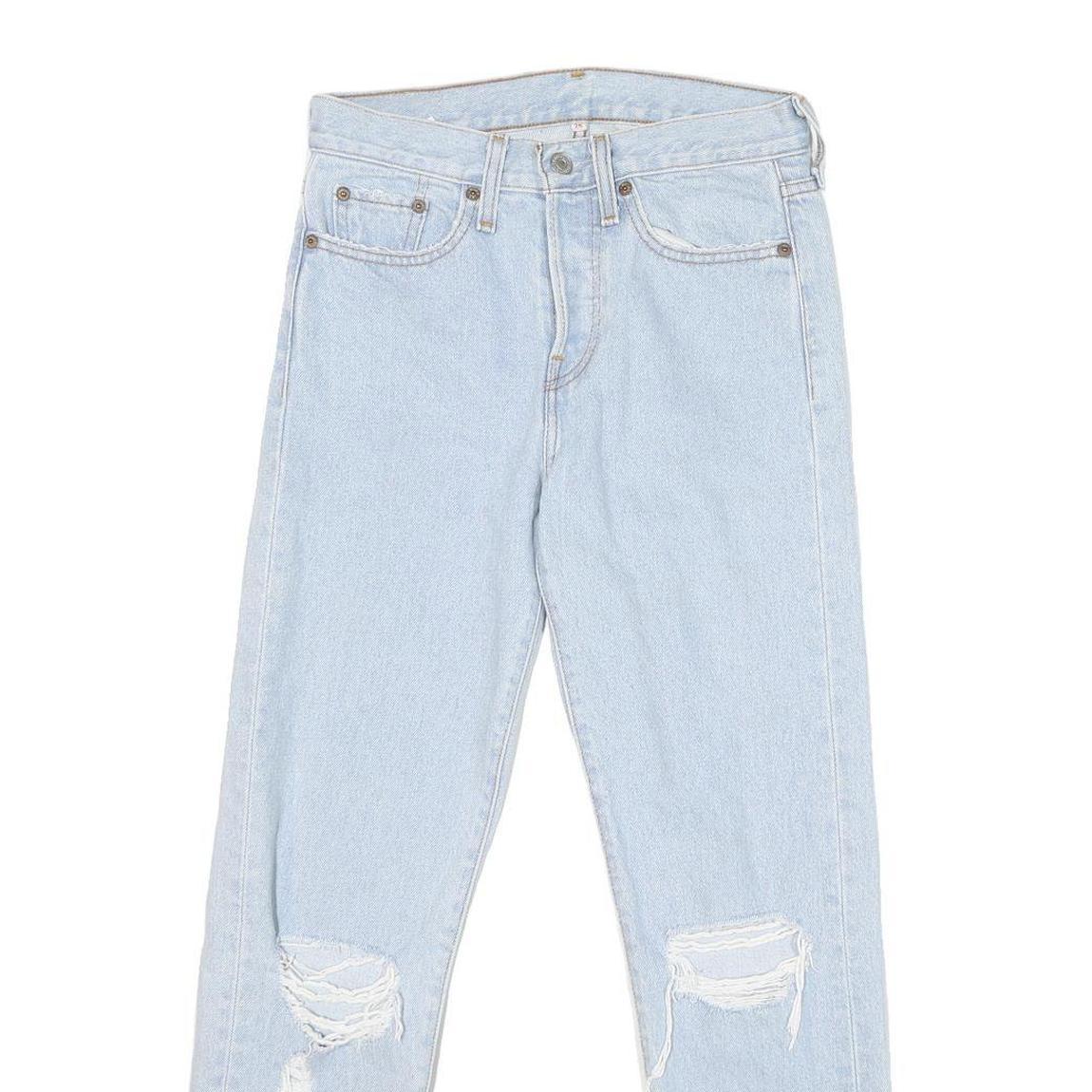 LEVI'S Womens Jeans Blue Regular Straight Denim Light W25 L26 Distressed