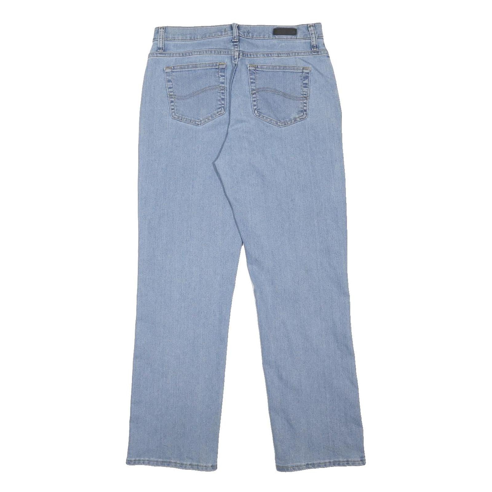 LEE Womens Relaxed Fit Light Blue Denim Jeans W31 L29 Casual Cotton Blend Zip