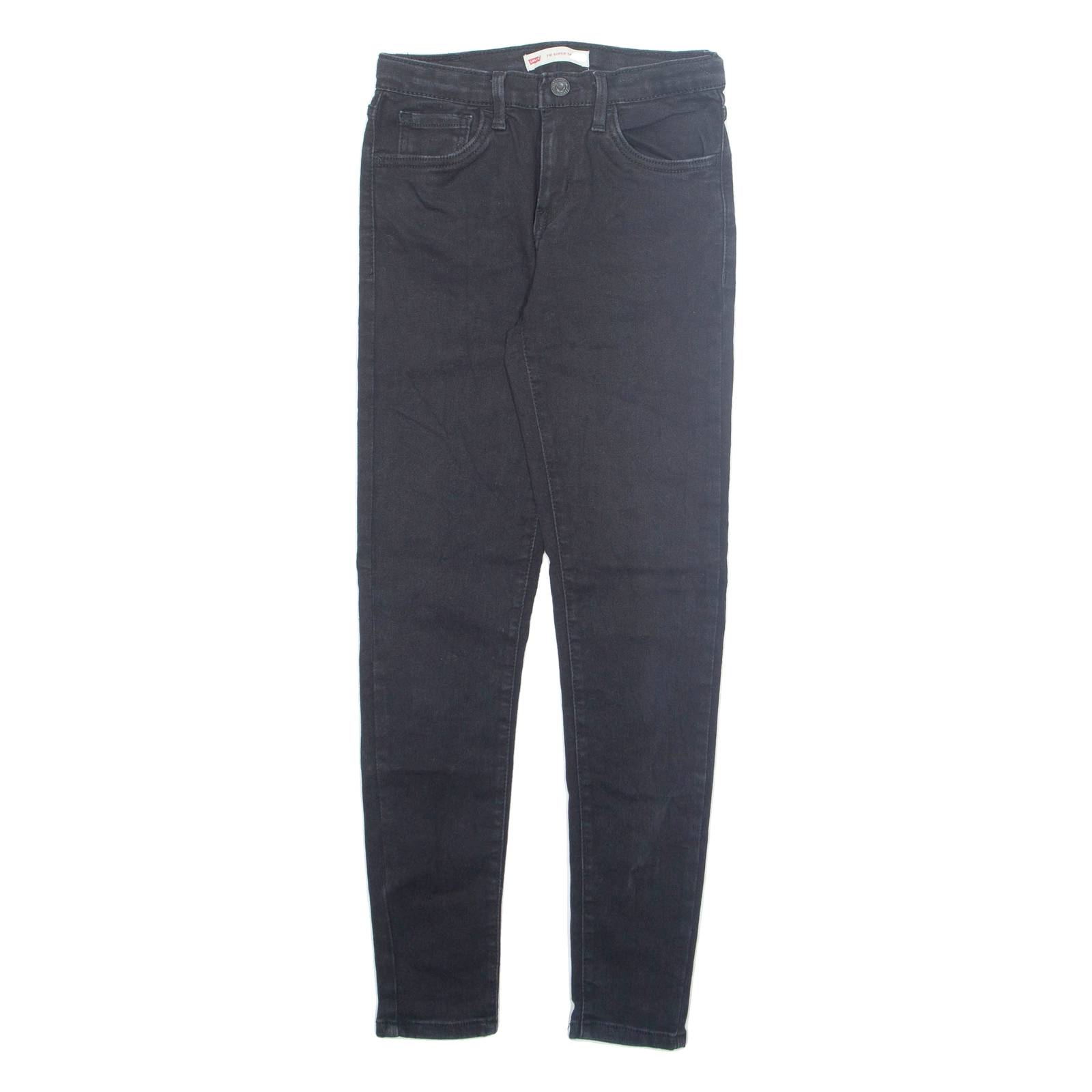 LEVI'S Womens Jeans Black Regular Tapered W24 L26