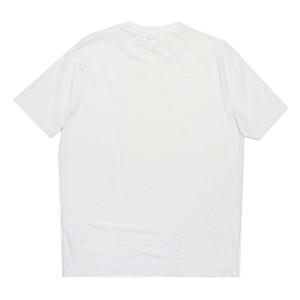 HUGO BOSS Mens White Crew Neck Short Sleeve T-Shirt M Logo Cotton Blend