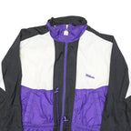 WILSON Womens Purple & Black Nylon Zip Jacket M Colourblock Casual Retro