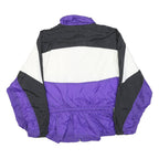 WILSON Womens Purple & Black Nylon Zip Jacket M Colourblock Casual Retro