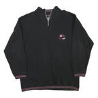 HIS Mens Black 1/4 Zip 2XL Cotton Blend Pullover Casual Sweatshirt