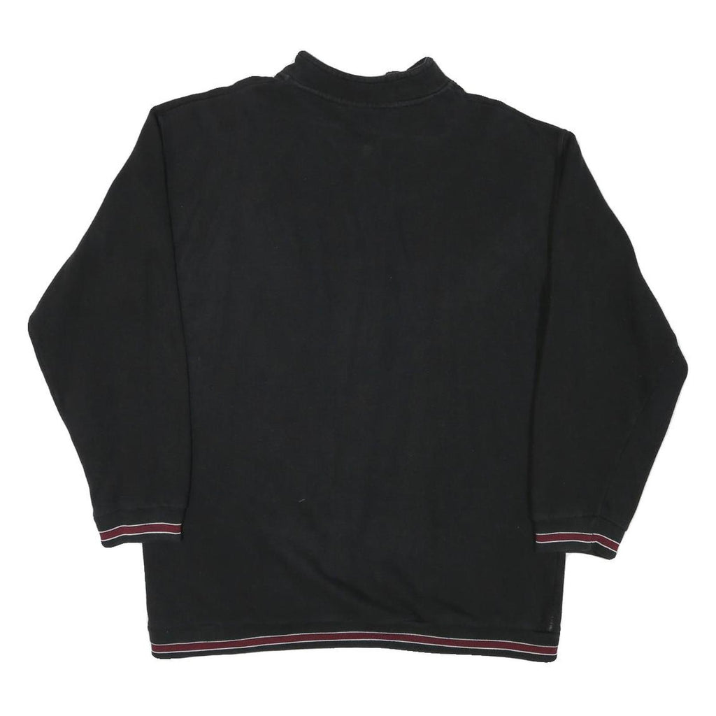 HIS Mens Black 1/4 Zip 2XL Cotton Blend Pullover Casual Sweatshirt