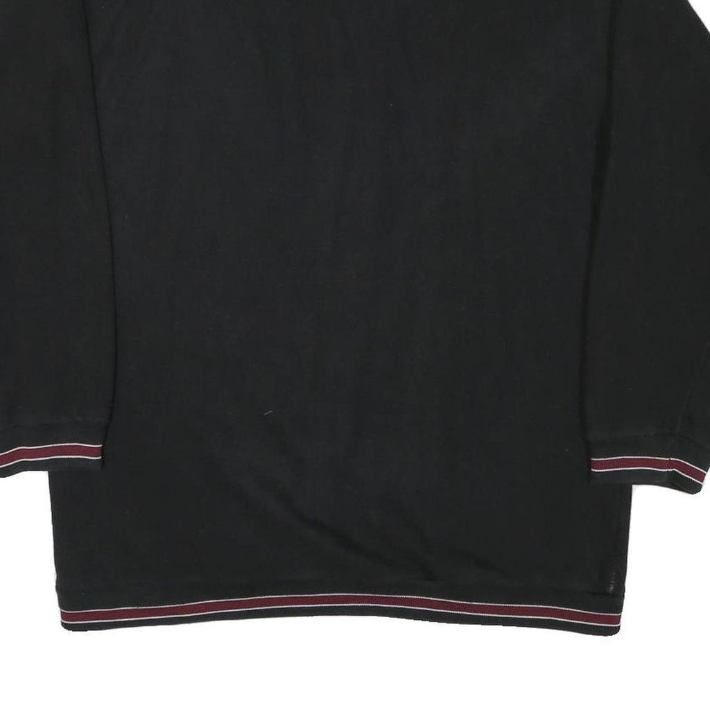 HIS Mens Black 1/4 Zip 2XL Cotton Blend Pullover Casual Sweatshirt