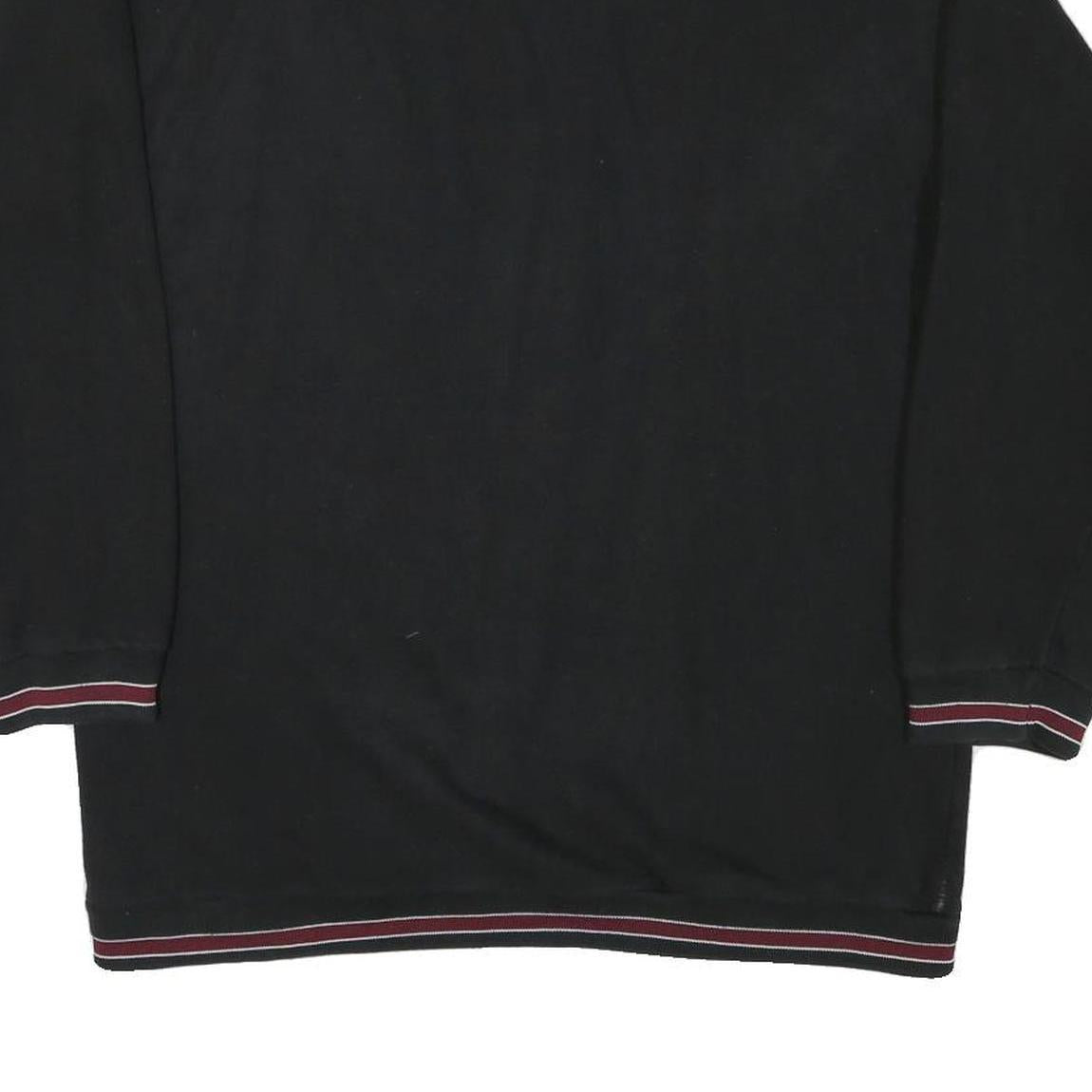 HIS Mens Black 1/4 Zip 2XL Cotton Blend Pullover Casual Sweatshirt