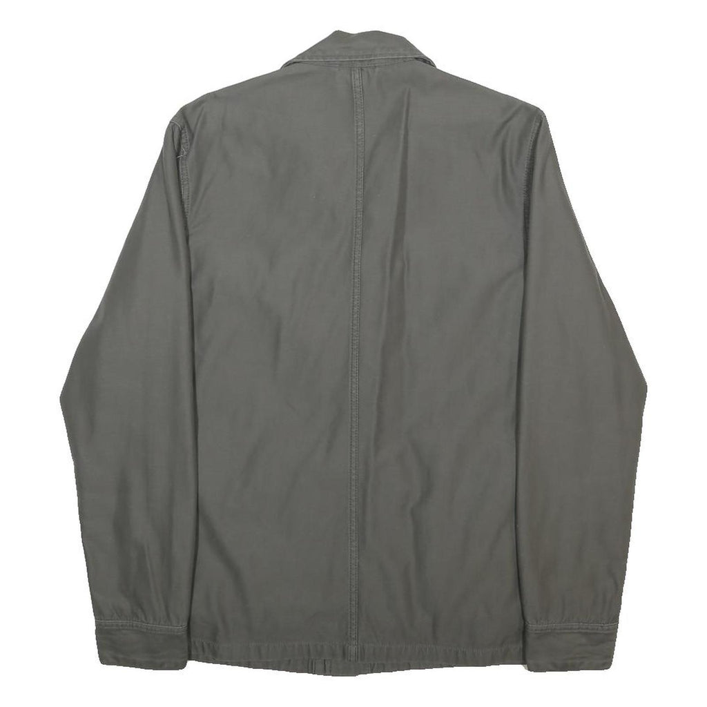 CARHARTT Mens Grey Button Cotton Jacket S Plain Durable Casual Workwear