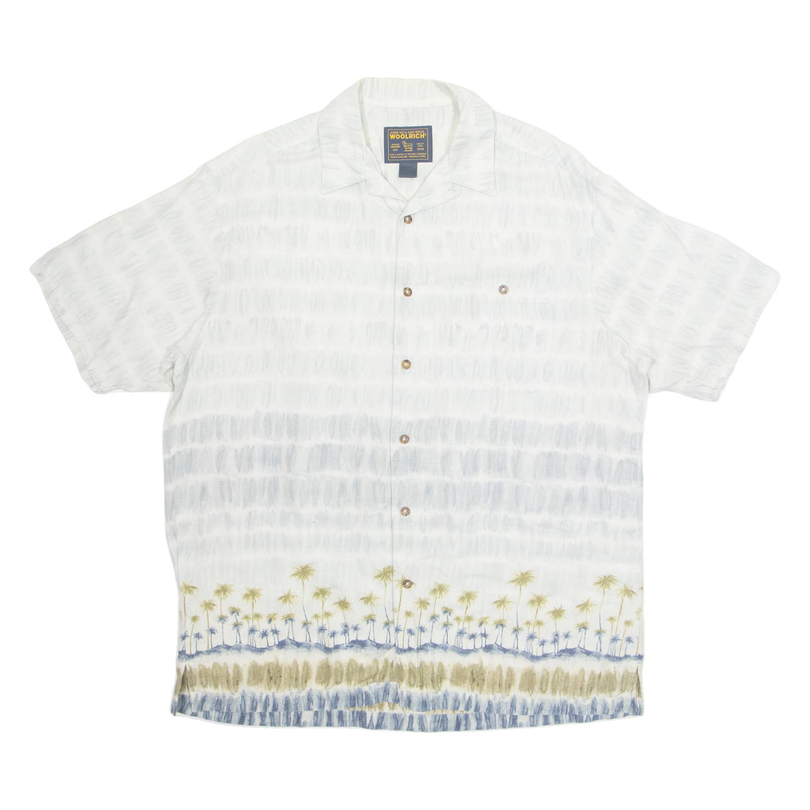 WOOLRICH Beach Mens Shirt Blue Crazy Pattern L