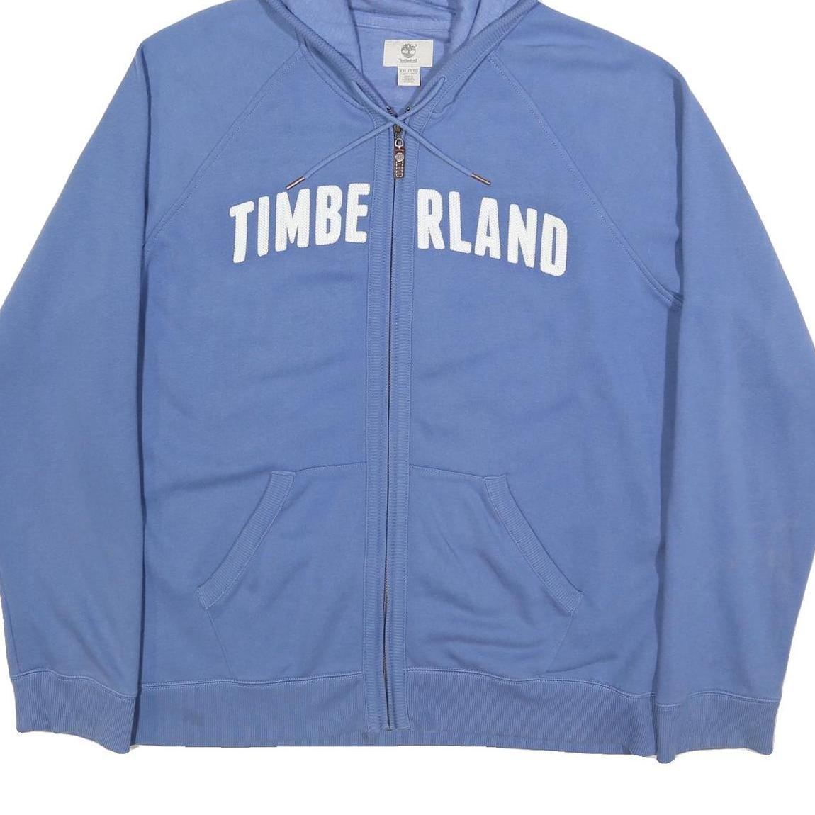 TIMBERLAND Mens Blue Zip Hoodie 2XL Cotton Blend Casual Style