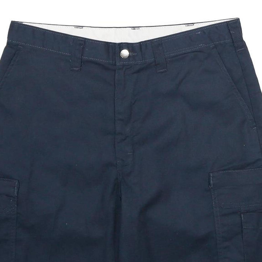 DICKIES Mens Navy Blue Cargo Shorts L W34 Workwear Polyester Blend