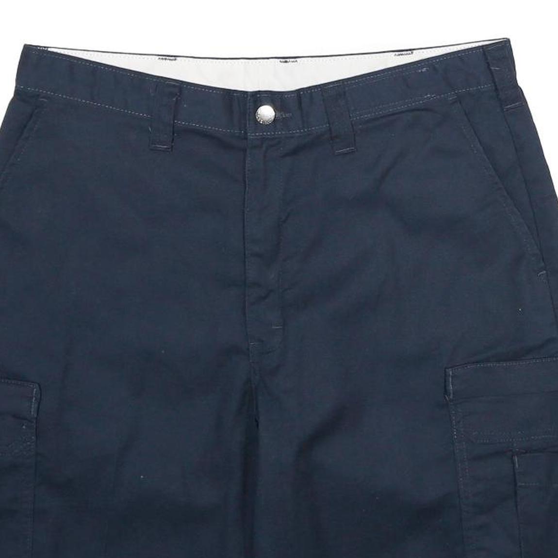 DICKIES Mens Navy Blue Cargo Shorts L W34 Workwear Polyester Blend