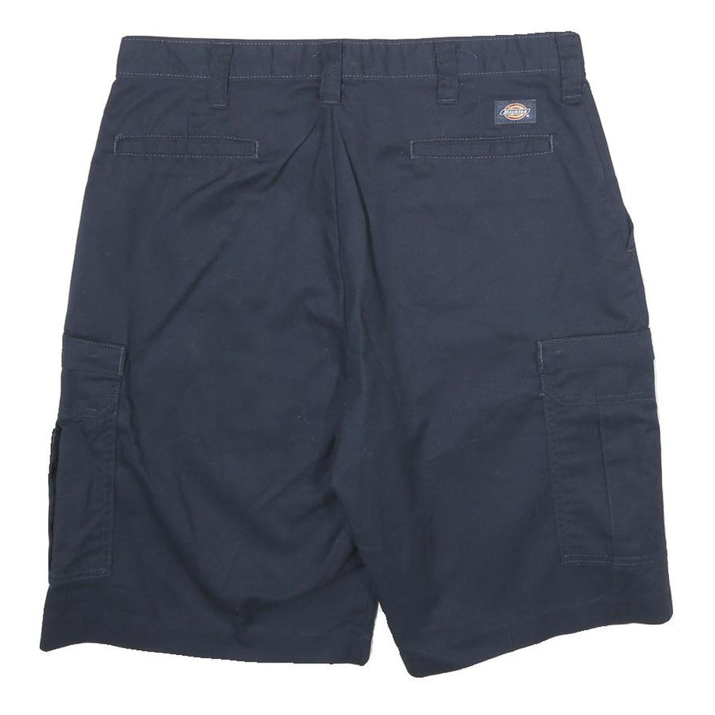 DICKIES Mens Navy Blue Cargo Shorts L W34 Workwear Polyester Blend