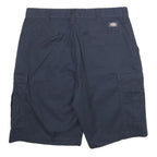 DICKIES Mens Navy Blue Cargo Shorts L W34 Workwear Polyester Blend