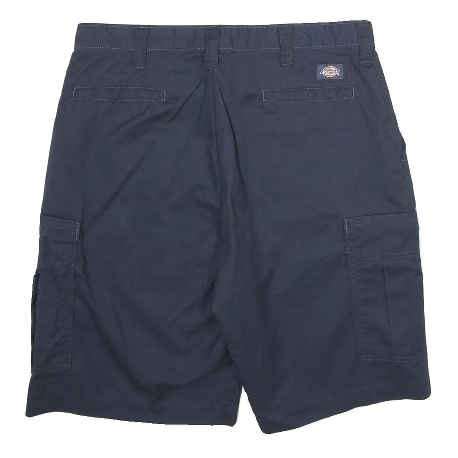 DICKIES Mens Navy Blue Cargo Shorts L W34 Workwear Polyester Blend