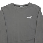 PUMA Mens Grey Cotton Blend Crew Neck M Sweatshirt Logo Printed Pullover