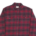 JACHS Womens Red & Black Check Cotton Shirt L Flannel Casual Button-Up