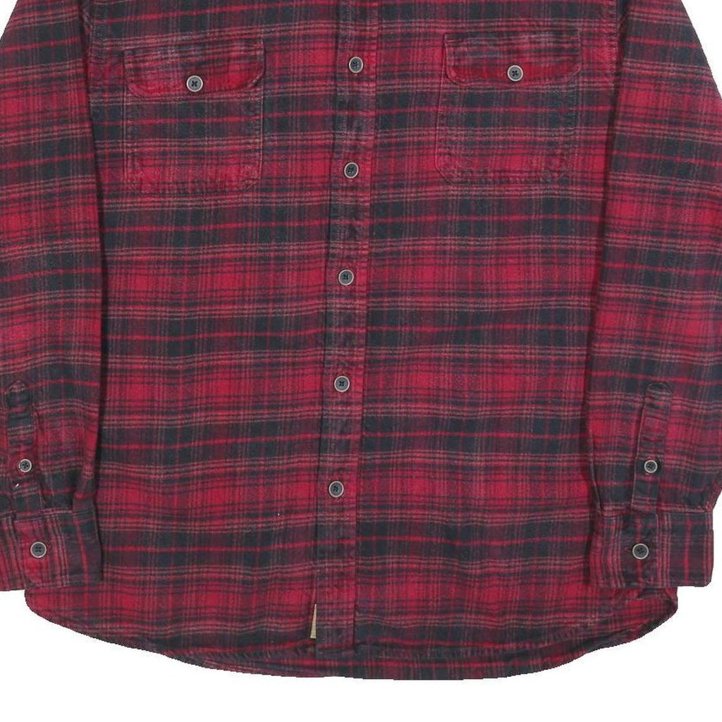 JACHS Womens Red & Black Check Cotton Shirt L Flannel Casual Button-Up