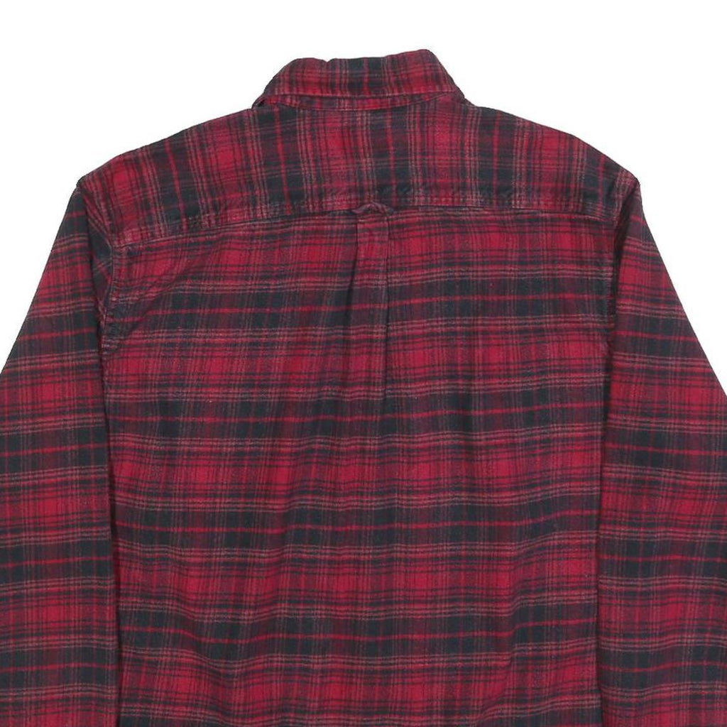JACHS Womens Red & Black Check Cotton Shirt L Flannel Casual Button-Up