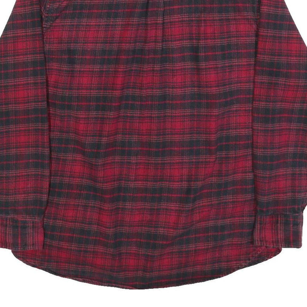 JACHS Womens Red & Black Check Cotton Shirt L Flannel Casual Button-Up