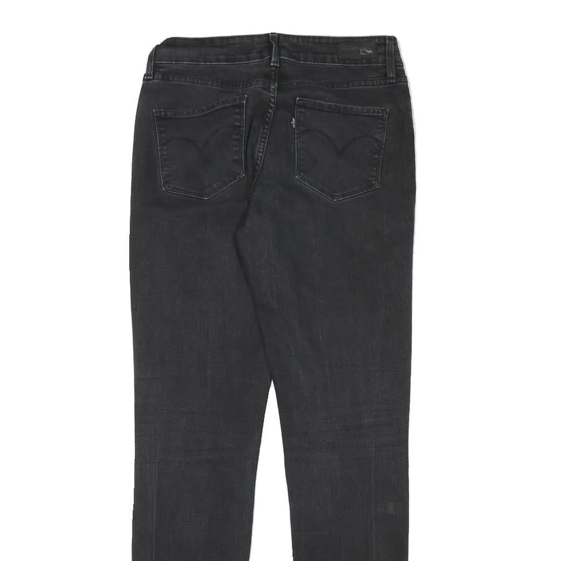 LEVI'S Womens Slim Fit Black Denim Jeans Zip W26 L29 Stylish Casual
