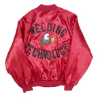 WEST ARK Mens Red Satin Bomber Jacket 2XL Polyester Blend Button Closure