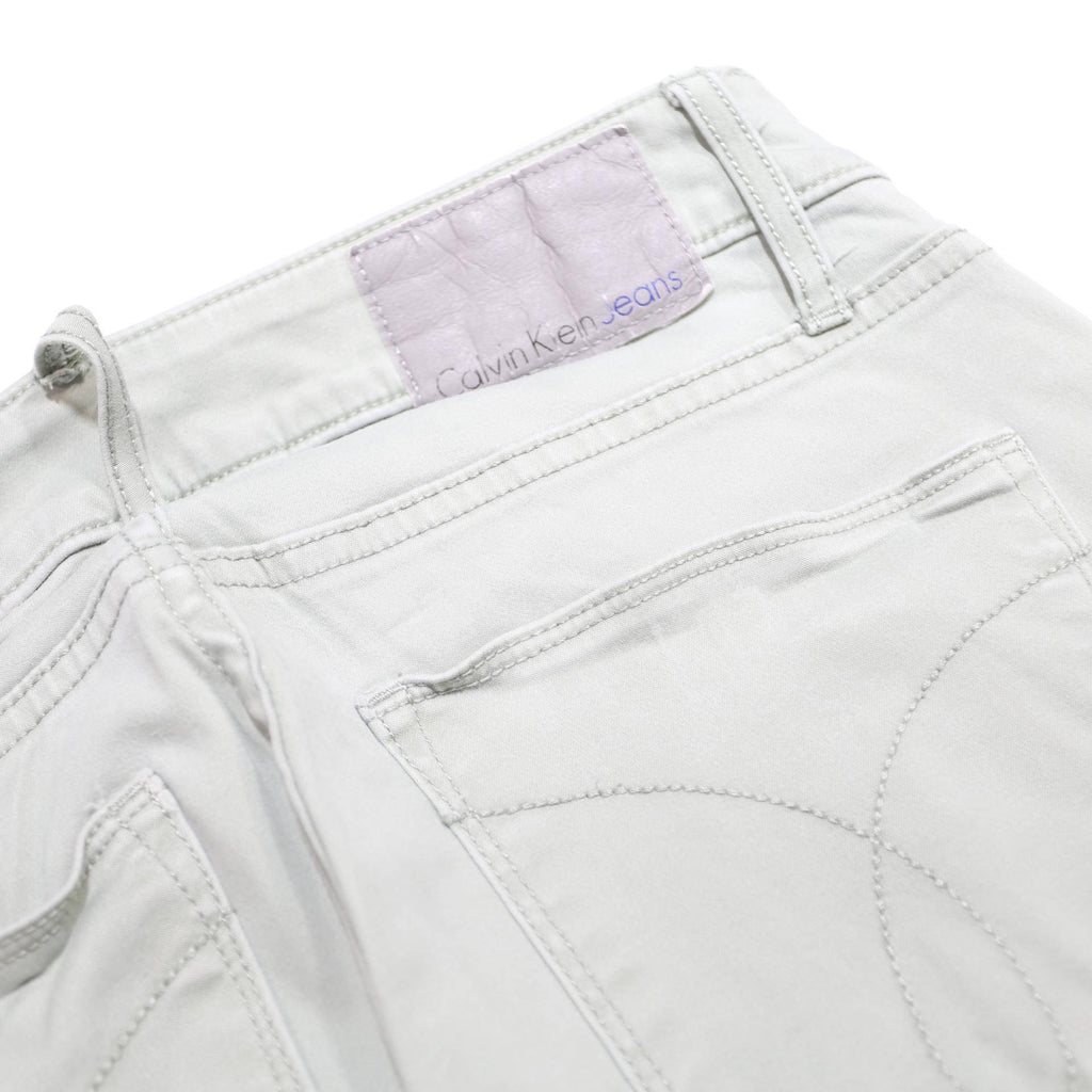 CALVIN KLEIN JEANS Womens Cotton Blend Slim Skinny Trousers W25 L25 Light Green