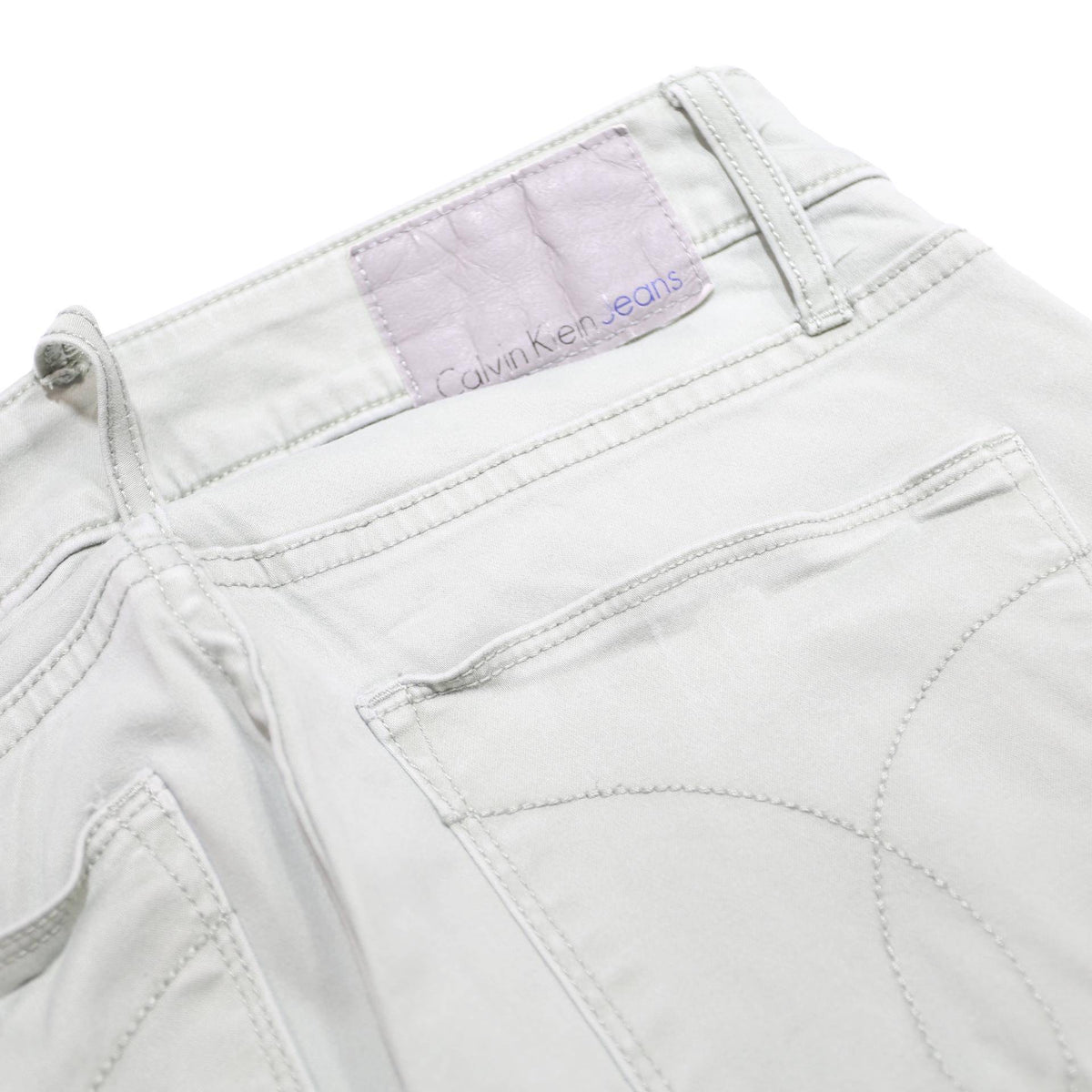 CALVIN KLEIN JEANS Womens Cotton Blend Slim Skinny Trousers W25 L25 Light Green