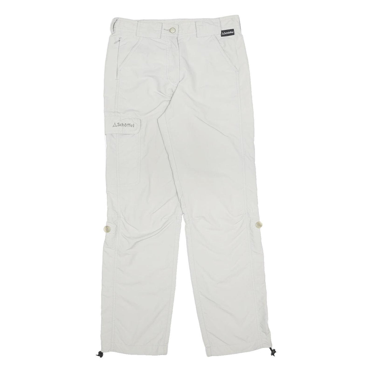 SCHOFFEL Womens Polyamide White Regular Fit Straight Leg Trousers W28 L29