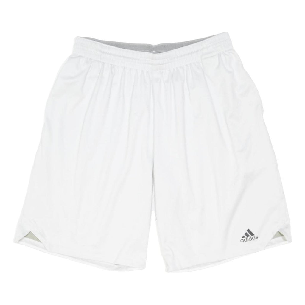 ADIDAS Mens White & Grey Casual Sports Shorts L W29 Polyester