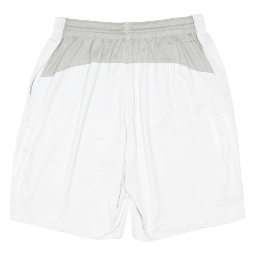 ADIDAS Mens White & Grey Casual Sports Shorts L W29 Polyester