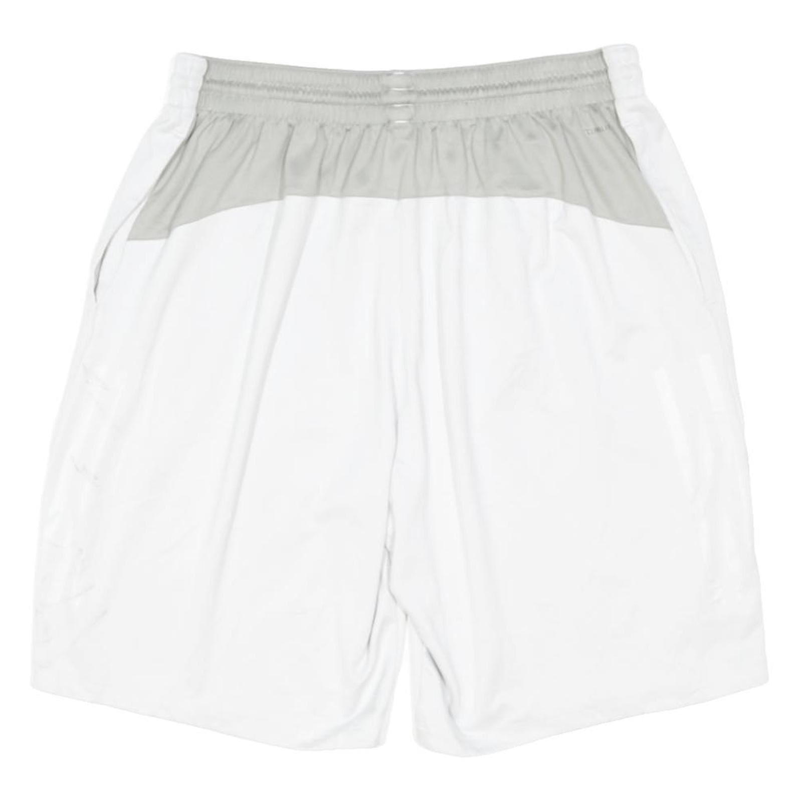 ADIDAS Mens White & Grey Casual Sports Shorts L W29 Polyester