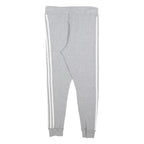ADIDAS Womens Joggers Grey & White Slim Tapered UK 14 W30 L25 Casual Sporty