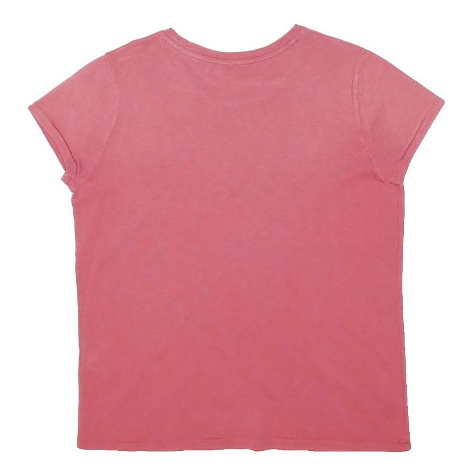 POLO RALPH LAUREN Womens Pink Graphic T-Shirt M Short Sleeve Crew Neck Casual