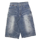 CARNABY Womens Shorts Blue Denim Casual XS W26 Relaxed Fit Cotton Blend