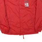 VANS Mens Red Button Nylon Coach Jacket M Off The Wall Print Casual