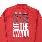 VANS Mens Red Button Nylon Coach Jacket M Off The Wall Print Casual