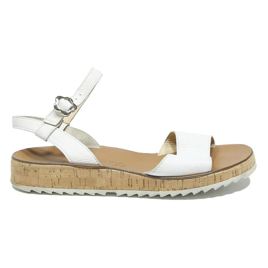 PAUL GREEN Womens White Leather Strappy Sandals UK 5.5 Comfortable Summer