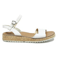 PAUL GREEN Womens White Leather Strappy Sandals UK 5.5 Comfortable Summer
