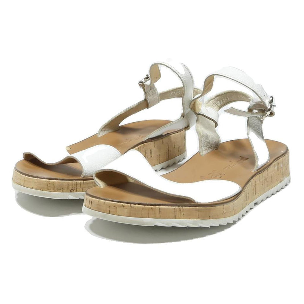 PAUL GREEN Womens White Leather Strappy Sandals UK 5.5 Comfortable Summer
