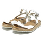 PAUL GREEN Womens White Leather Strappy Sandals UK 5.5 Comfortable Summer