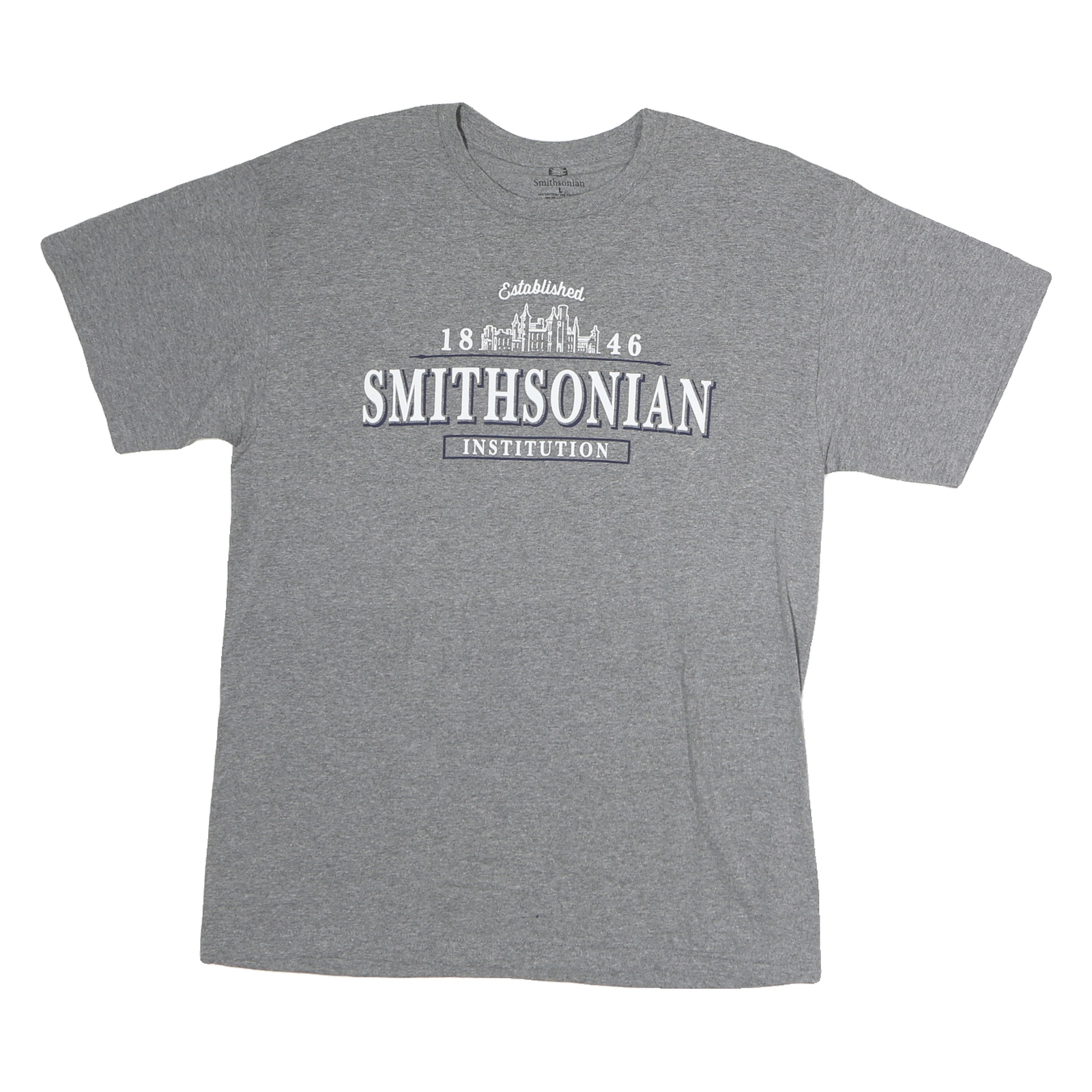SMITHSONIAN Mens Grey Graphic T-Shirt M Short Sleeve Crew Neck Cotton Casual