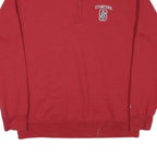 CHAMPION Mens Red Stanford 1/4 Zip Sweatshirt L Cotton Blend Pullover Casual