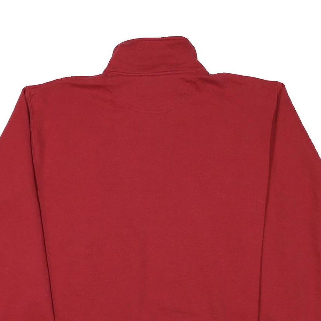 CHAMPION Mens Red Stanford 1/4 Zip Sweatshirt L Cotton Blend Pullover Casual