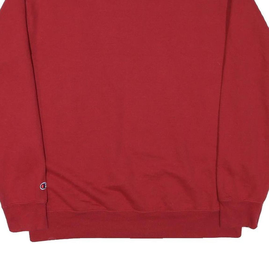 CHAMPION Mens Red Stanford 1/4 Zip Sweatshirt L Cotton Blend Pullover Casual