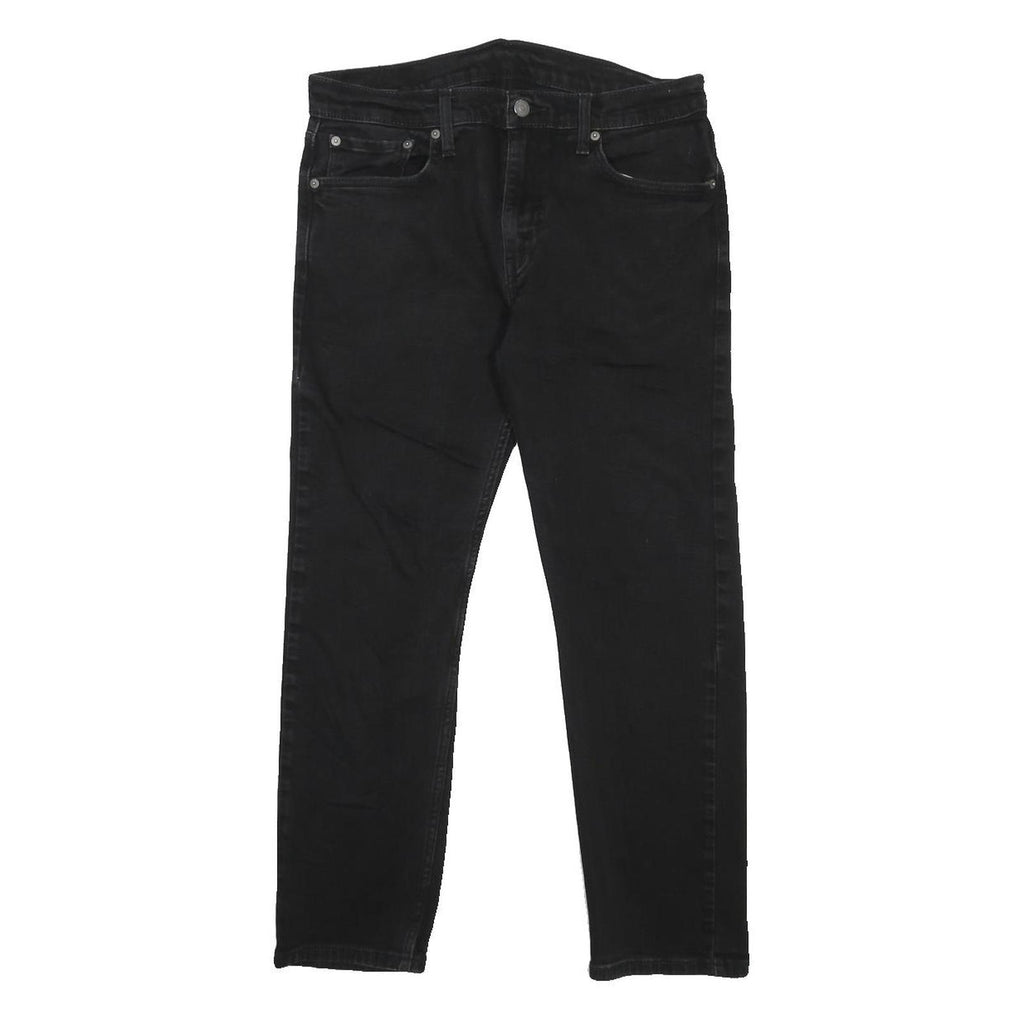 LEVI'S 502 Mens Jeans Black Slim Slim Straight Denim Medium W33 L26 Zip