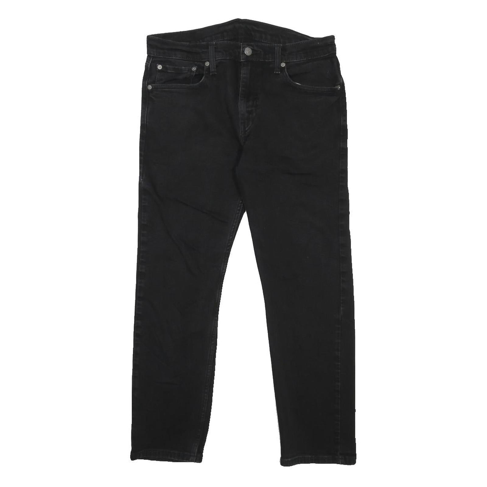 LEVI'S 502 Mens Jeans Black Slim Slim Straight Denim Medium W33 L26 Zip