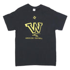 GILDAN Mens Black & Yellow American Football Graphic T-Shirt M Short Sleeve Crew